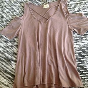 Cold Shoulder Criss Cross Top